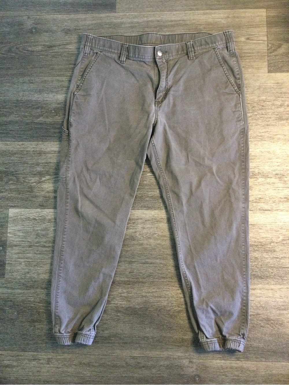 Carhartt Men's Taupe Elastic-Cuff Work Joggers